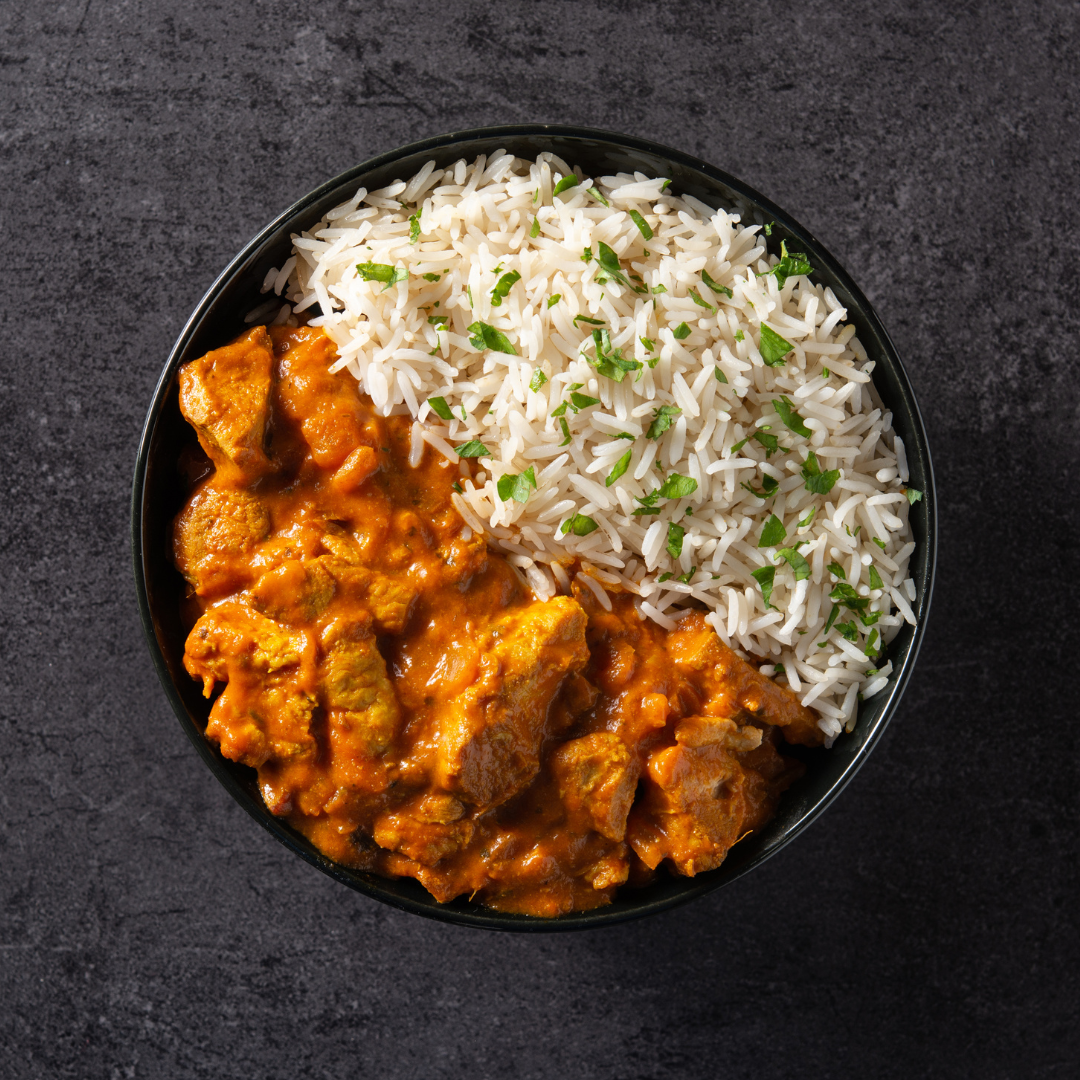 Butter Chicken with Rice and Veg