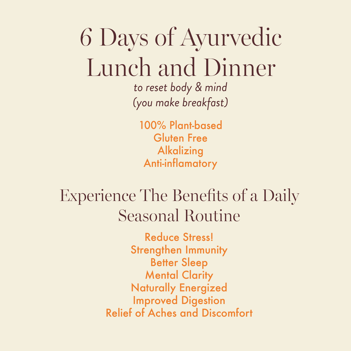 Ayurveda; Personalized  Re-Sets